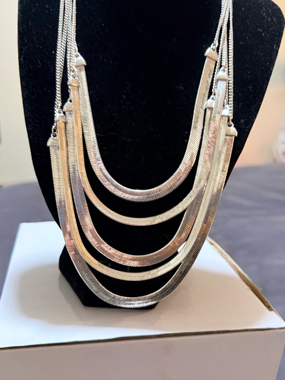 Multi-Layer Silver Statement Necklace - Women Jewelry